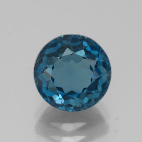 Topaze bleue naturelle coupe roude, 2,61 ct, VS