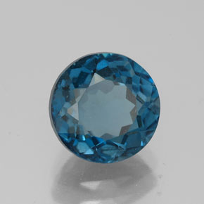 Topaze bleue naturelle coupe roude, 2,61 ct, VS