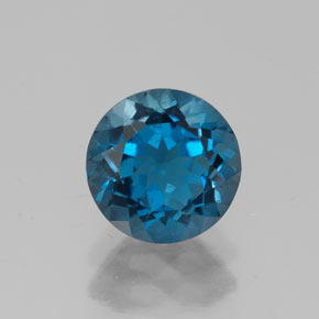 Topaze bleue naturelle coupe roude, 1,74 ct, VS