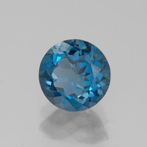 Topaze bleue naturelle coupe roude, 1,74 ct, VS