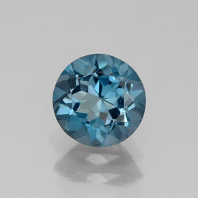 Topaze bleue naturelle coupe roude, 1,46 ct, VVS-VS