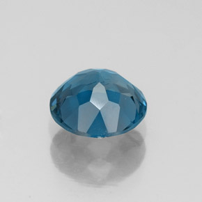 Topaze bleue naturelle coupe roude, 1,55 ct, VVS-VS