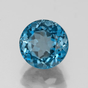 Topaze bleue naturelle coupe roude, 2,92 ct, VVS