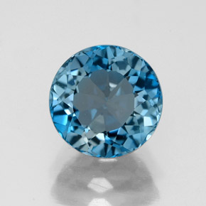 Topaze bleue naturelle coupe roude, 2,85 ct, VVS