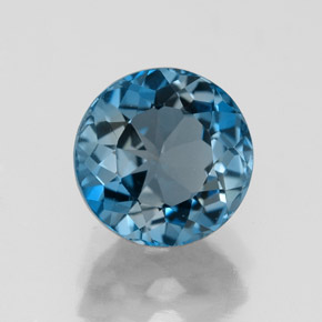 Topaze bleue naturelle coupe roude, 2,85 ct, VVS