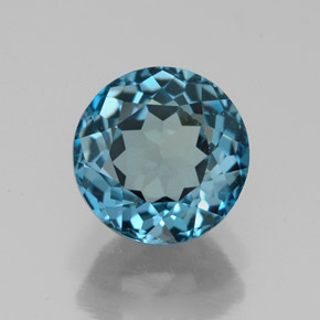 Topaze bleue naturelle coupe roude, 2,73 ct, VVS