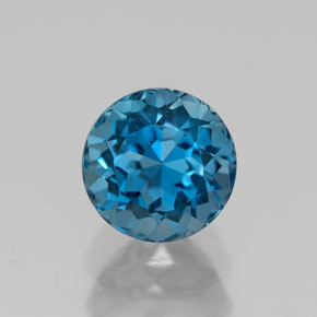 Topaze bleue naturelle coupe roude, 2,84 ct, VVS