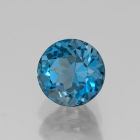 Topaze bleue naturelle coupe roude, 2,84 ct, VVS