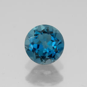 Topaze bleue naturelle coupe roude, 1,71 ct, VVS