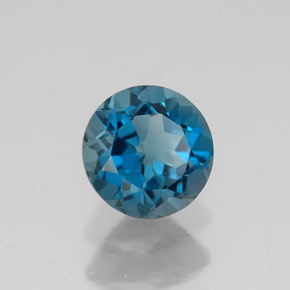 Topaze bleue naturelle coupe roude, 1,71 ct, VVS