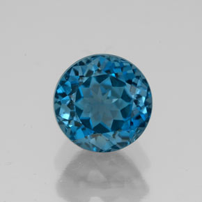 Topaze bleue naturelle coupe roude, 3,00 ct, VVS