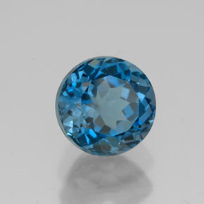 Topaze bleue naturelle coupe roude, 3,00 ct, VVS