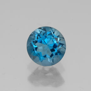Topaze bleue naturelle coupe roude, 1,85 ct, VVS