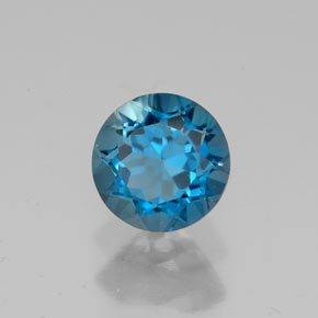 Topaze bleue naturelle coupe roude, 1,85 ct, VVS