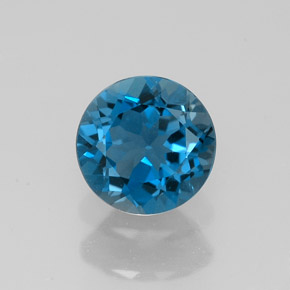 Topaze bleue naturelle coupe roude, 1,57 ct, VVS