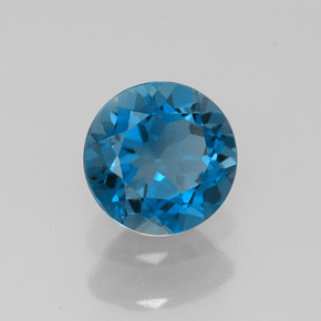 Topaze bleue naturelle coupe roude, 1,57 ct, VVS