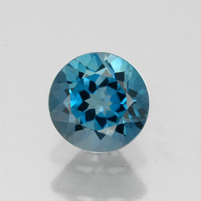 Topaze bleue naturelle coupe roude, 1,76 ct, VVS