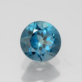 Topaze bleue naturelle coupe roude, 1,76 ct, VVS