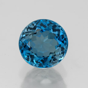 Topaze bleue naturelle coupe roude, 2,86 ct, VVS