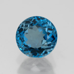 Topaze bleue naturelle coupe roude, 2,86 ct, VVS