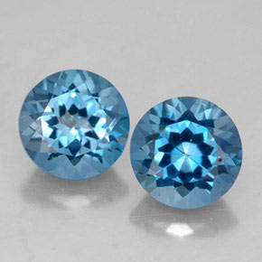 Achetez naturel ct bleue topaze gems, coupe roude, en provenance brésil chez gemselect. en stock, livraison internationale!