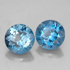 Achetez naturel ct bleue topaze gems, coupe roude, en provenance brésil chez gemselect. en stock, livraison internationale!
