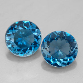 Achetez naturel ct bleue topaze gems, coupe roude, en provenance brésil chez gemselect. en stock, livraison internationale!