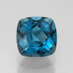 Topaze bleue naturelle coupe coussin, 3,12 ct, VVS