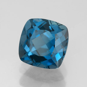 Topaze bleue naturelle coupe coussin, 3,12 ct, VVS