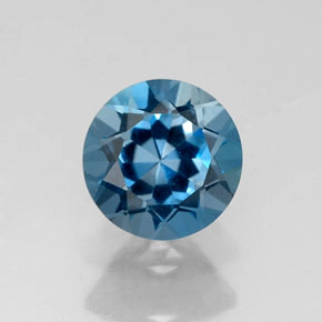 Topaze bleue naturelle coupe roude, 1,80 ct, VVS