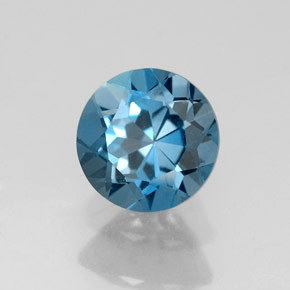 Topaze bleue naturelle coupe roude, 1,80 ct, VVS