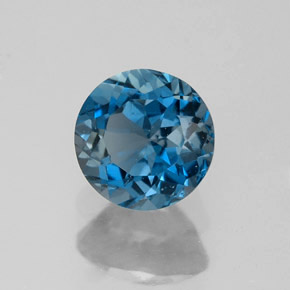 Topaze bleue naturelle coupe roude, 1,81 ct, VVS