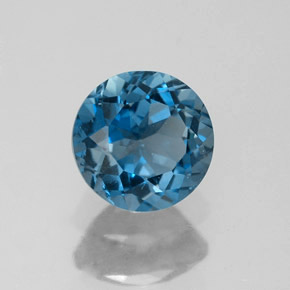 Topaze bleue naturelle coupe roude, 1,81 ct, VVS