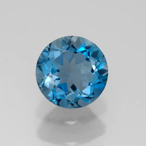 Topaze bleue naturelle coupe roude, 1,79 ct, VVS