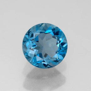 Topaze bleue naturelle coupe roude, 1,79 ct, VVS