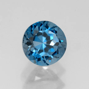 Topaze bleue naturelle coupe roude, 1,83 ct, VS