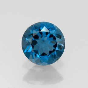Topaze bleue naturelle coupe roude, 1,39 ct, VS