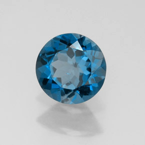 Topaze bleue naturelle coupe roude, 1,39 ct, VS