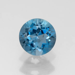 Topaze bleue naturelle coupe roude, 1,75 ct, VS