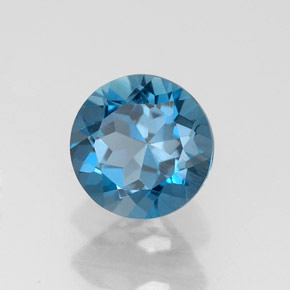 Topaze bleue naturelle coupe roude, 1,75 ct, VS