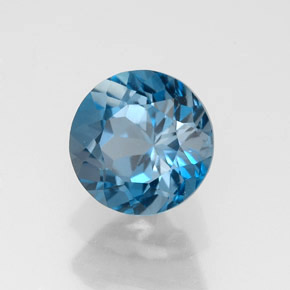 Topaze bleue naturelle coupe roude, 1,98 ct, VS