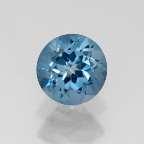 Topaze bleue naturelle coupe roude, 1,79 ct, VS