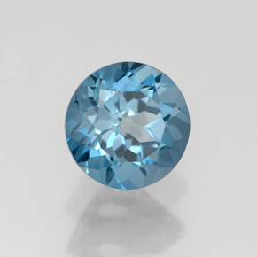 Topaze bleue naturelle coupe roude, 1,79 ct, VS