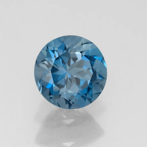 Topaze bleue naturelle coupe roude, 1,83 ct, VVS