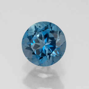 Topaze bleue naturelle coupe roude, 1,83 ct, VVS