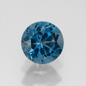 Topaze bleue naturelle coupe roude, 1,82 ct, VVS