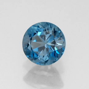 Topaze bleue naturelle coupe roude, 1,82 ct, VVS