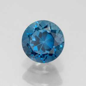 Topaze bleue naturelle coupe roude, 1,89 ct, VVS