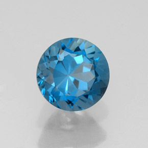 Topaze bleue naturelle coupe roude, 1,89 ct, VVS