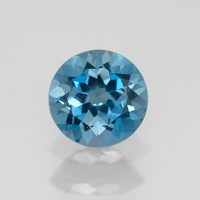 Topaze bleue naturelle coupe roude, 1,52 ct, VVS